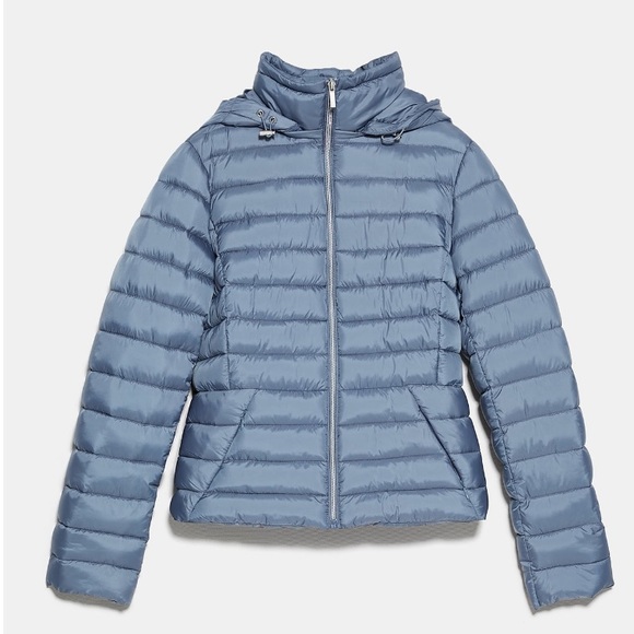 zara blue puffer jacket